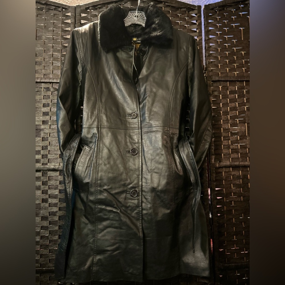 Vintage Genuine Leather Women's Coat